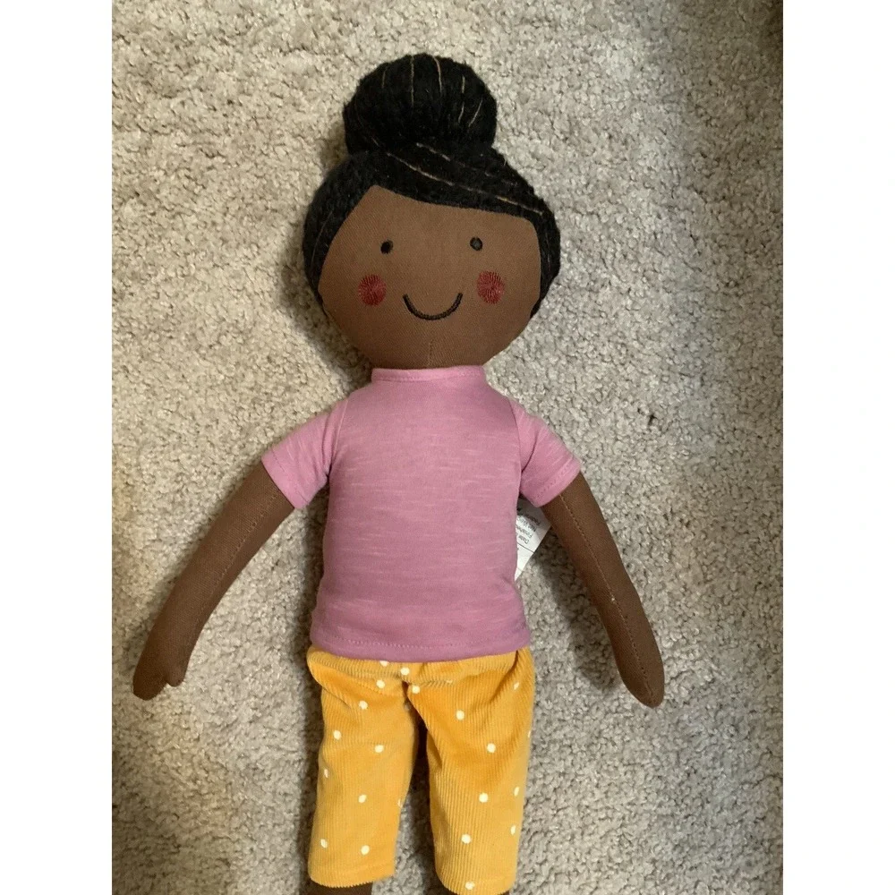 Pillowfort Plush Girl Doll with Purple Shirt Yellow Shorts Decorative Pillow 20